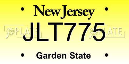 JLT775 New Jersey License Plate