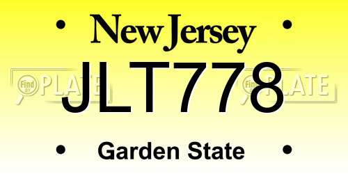 JLT778 New Jersey License Plate