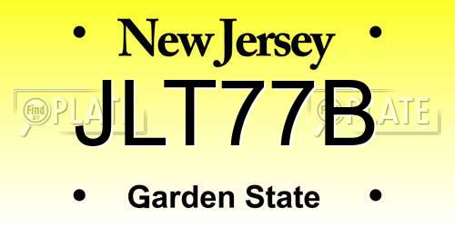 JLT77B New Jersey License Plate