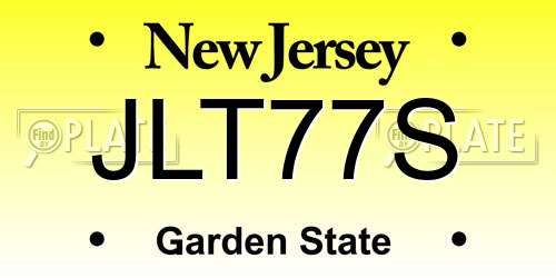 JLT77S New Jersey License Plate