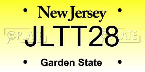 JLTT28 New Jersey License Plate