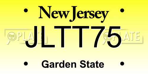 JLTT75 New Jersey License Plate