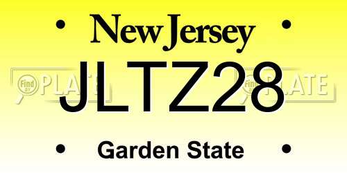 JLTZ28 New Jersey License Plate