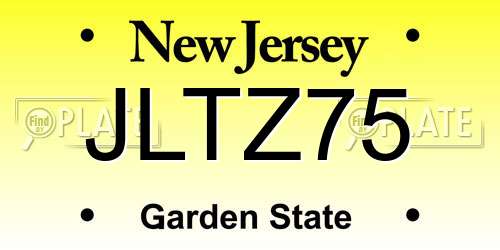 JLTZ75 New Jersey License Plate