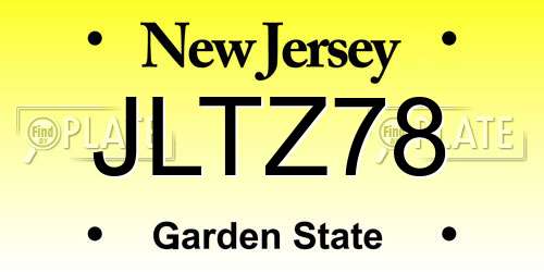 JLTZ78 New Jersey License Plate