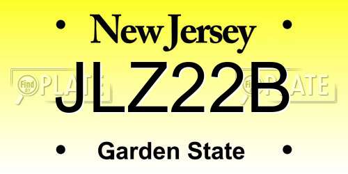 JLZ22B New Jersey License Plate