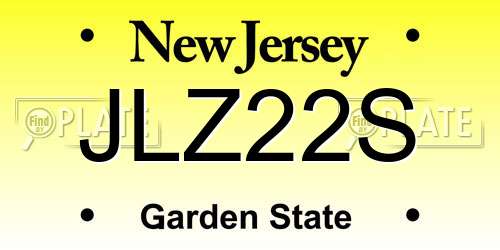 JLZ22S New Jersey License Plate