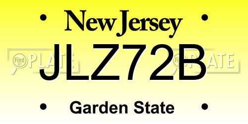 JLZ72B New Jersey License Plate