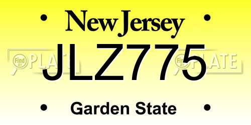 JLZ775 New Jersey License Plate