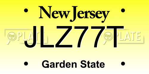 JLZ77T New Jersey License Plate