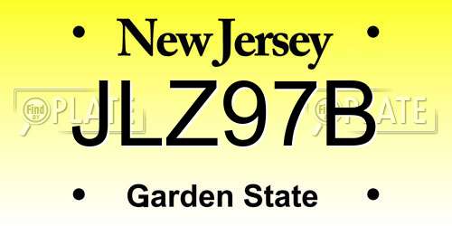 JLZ97B New Jersey License Plate