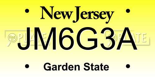 JM6G3A New Jersey License Plate