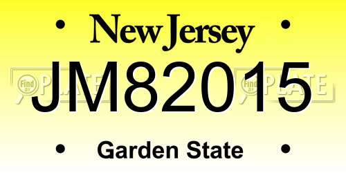 JM82015 New Jersey License Plate
