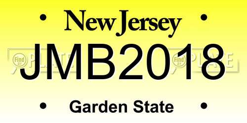 JMB2018 New Jersey License Plate
