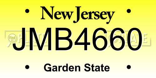 JMB4660 New Jersey License Plate