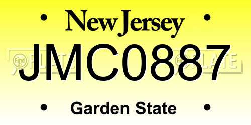 JMC0887 New Jersey License Plate