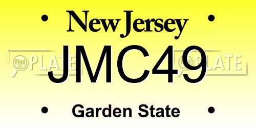 JMC49 New Jersey License Plate