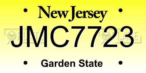 JMC7723 New Jersey License Plate
