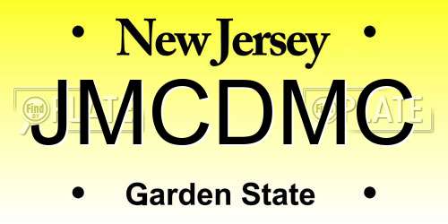 JMCDMC New Jersey License Plate