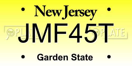 JMF45T New Jersey License Plate