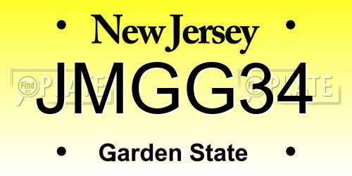 JMGG34 New Jersey License Plate