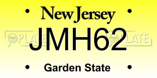 JMH62 New Jersey License Plate