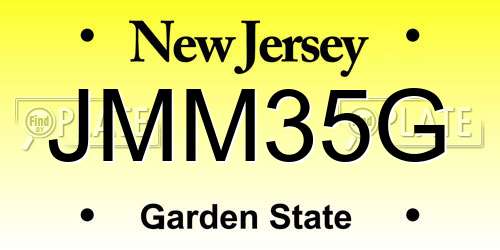 JMM35G New Jersey License Plate