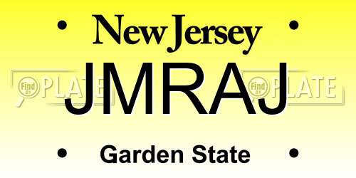 JMRAJ New Jersey License Plate