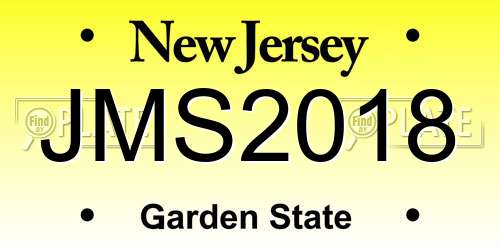 JMS2018 New Jersey License Plate