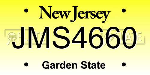 JMS4660 New Jersey License Plate