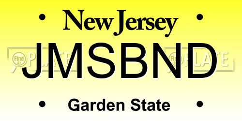 JMSBND New Jersey License Plate
