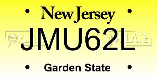 JMU62L New Jersey License Plate