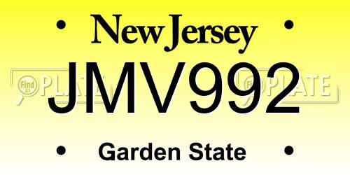 JMV992 New Jersey License Plate