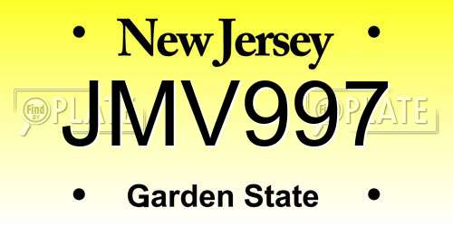 JMV997 New Jersey License Plate
