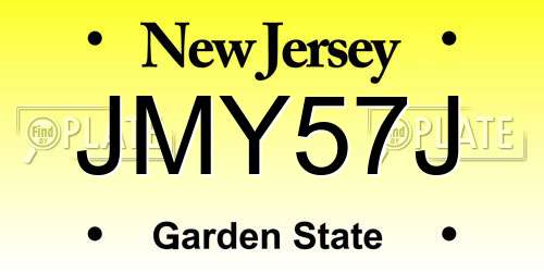 JMY57J New Jersey License Plate