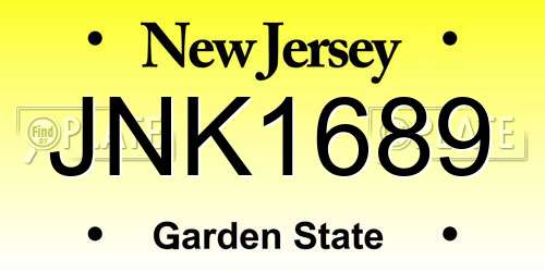 JNK1689 New Jersey License Plate