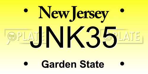 JNK35 New Jersey License Plate