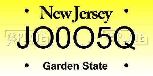 JO0O5Q New Jersey License Plate