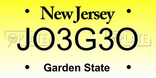 JO3G3O New Jersey License Plate