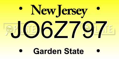 JO6Z797 New Jersey License Plate