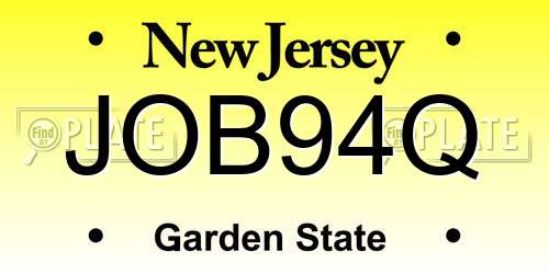 JOB94Q New Jersey License Plate