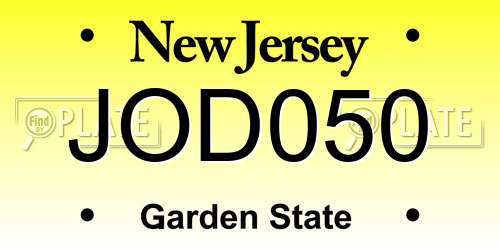 JOD050 New Jersey License Plate