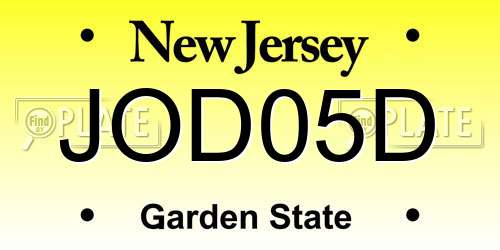 JOD05D New Jersey License Plate