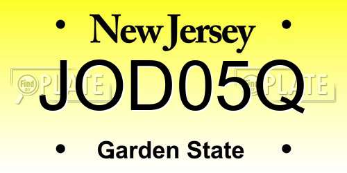 JOD05Q New Jersey License Plate