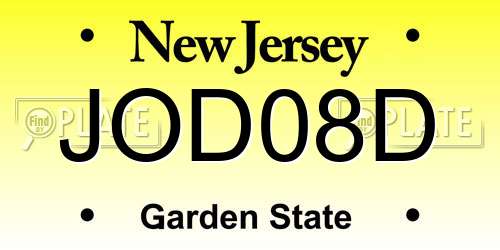 JOD08D New Jersey License Plate