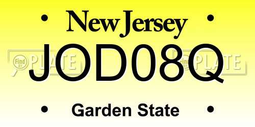 JOD08Q New Jersey License Plate