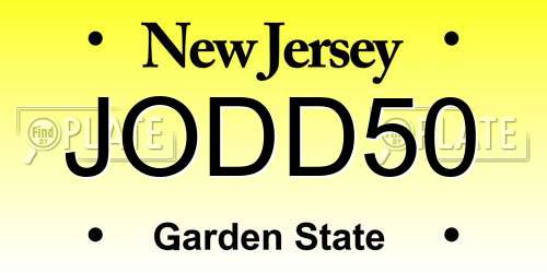 JODD50 New Jersey License Plate