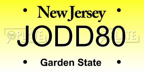JODD80 New Jersey License Plate
