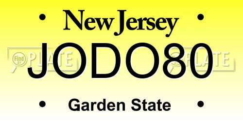 JODO80 New Jersey License Plate