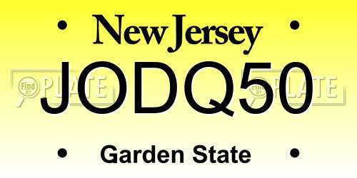 JODQ50 New Jersey License Plate